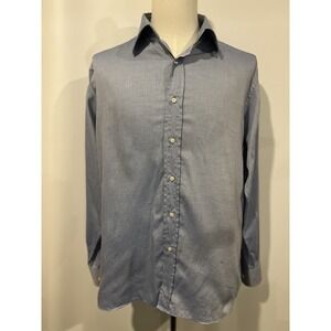 Giorgio Veneziani Men's Dress Shirt Made In Italy‎ Size 44 Blue